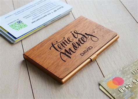 etsy engraved business card holder|personalized wooden business card holder.